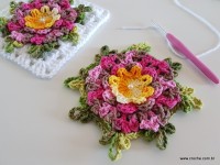 Tapete retangular com flor cravo (36)