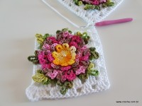 Tapete retangular com flor cravo (44)