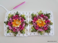Tapete retangular com flor cravo (60)