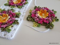 Tapete retangular com flor cravo (62)