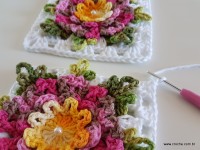 Tapete retangular com flor cravo (63)