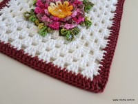 Tapete retangular com flor cravo (98)