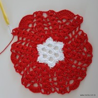 Centro de mesa com flor de pêsego (125)