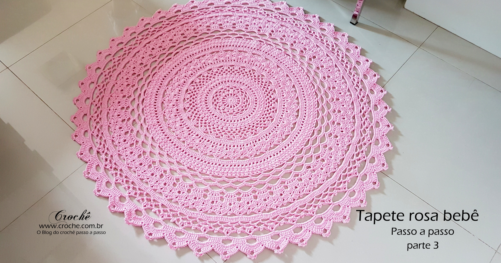 health Broom Striped Tapete rosa bebê – Passo a passo parte 3 | Croche.com.br