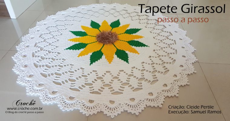 Tapete girassol com fio conduzido.