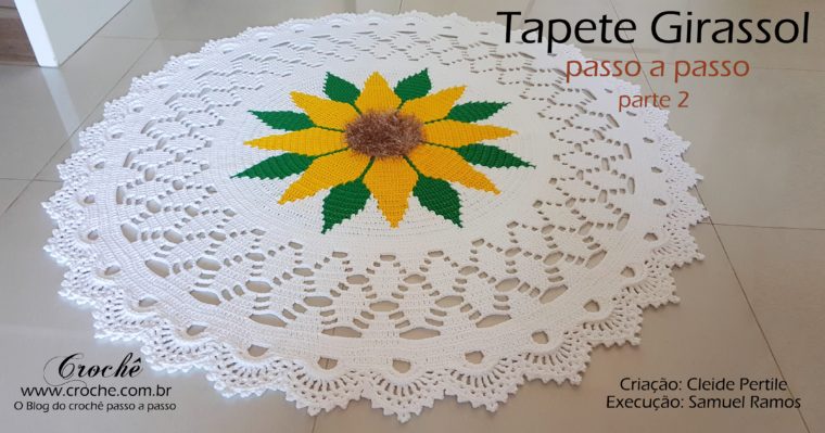 Tapete girassol com ponto conduzido