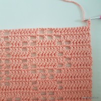 Início da carreira 80 com bloquinhos cheios em fio salmão