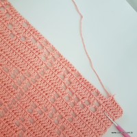 Fechamento do corpo do tapete salmão