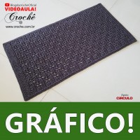 Tapete retangular com gráfico.